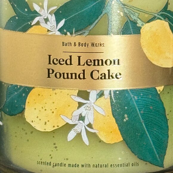 BBW Iced Lemon Pound Cake Bath & Body Works Mason Jar Single Wick Candle - Picture 3 of 10